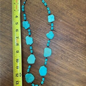 Turquoise Beaded Necklace Long